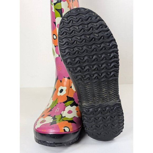 Bogs Women’s Size 9 M Tall Floral Work Rain Boots Waterproof Farm Garden Pull On - Picture 6 of 7